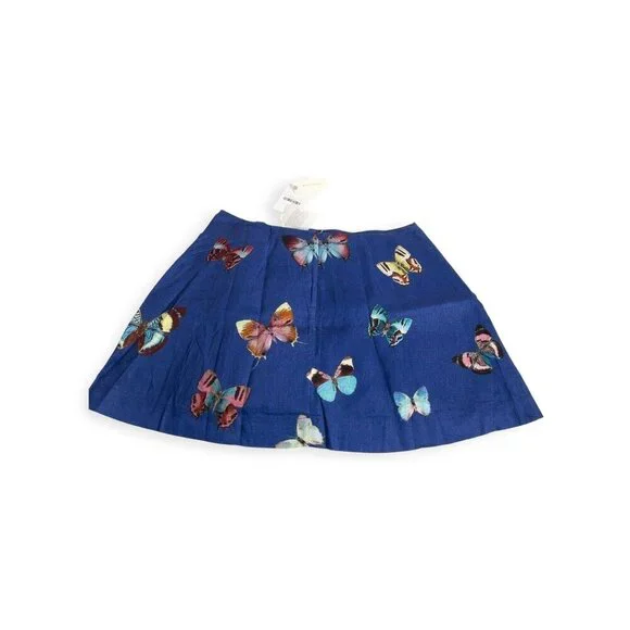 Anthropologie Linen Butterfly Print Skirt SZ 12 Boho Coquette Charm - Picture 2 of 10